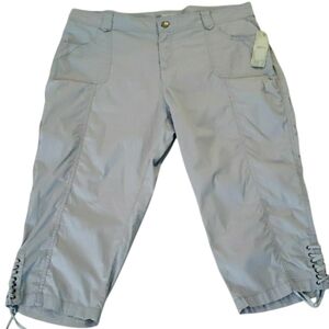 Light Gray Breathable Capris With Lacing Detail NWT